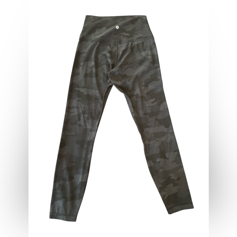 Lululemon Wunder Under High-Rise Tight Leggings Charcoal Camo size 6 25” inseam
